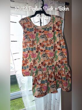 Kids Toy Story Print Peplum Tank + Biker Shorts-Toy Story-NWOT